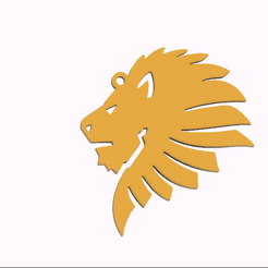 lion head.gif Descargue el archivo STL gratuito Llavero cabeza de león • Objeto para impresión 3D, 3dprintlines