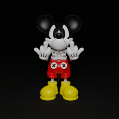 0001.gif STL file MICKEY MOUSE SKELETON 2.0・3D print design to download