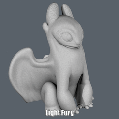 Light Fury.gif Fichier STL Furie légère (Impression facile sans support)・Modèle à télécharger et à imprimer en 3D, Alsamen