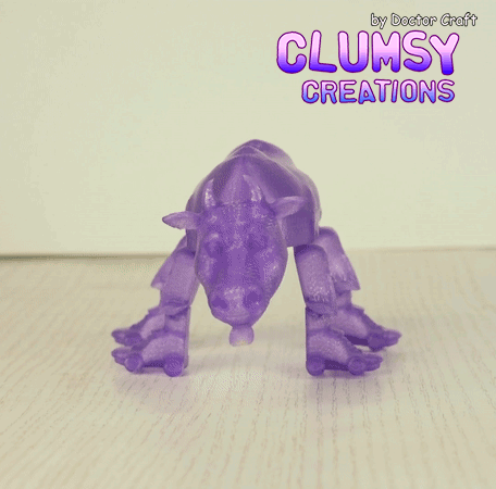 cowL.gif STL file CLUMSY COW Flexi・3D printing design to download, Doctor_Craft