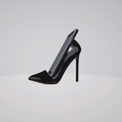 soulier-femme-support-phone.gif STL file shoe woman support phone stand phone meme for ender 3・3D print model to download