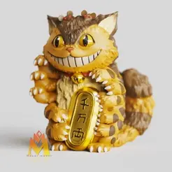 Catbus-Lucky-fortune-cat-version.gif STL file Catbus - Lucky fortune cat version -ネコバス-Nekobasu - My Neighbor Totoro-studio ghibli-cat-FANART FIGURINE・Model to download and 3D print