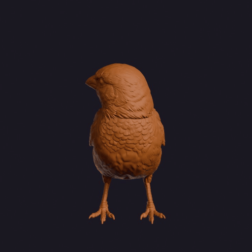 Realistic Sparrow Looking Side Bird Sculpture
