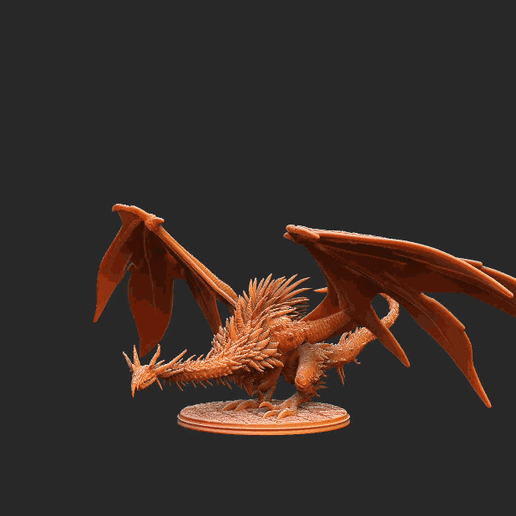 Hellkite_Drake.gif Fichier STL Hellkite Drake Dark Souls Miniature STL・Objet imprimable en 3D à télécharger, TheSTLSmith
