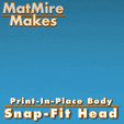 MatMire Makes Print-In-Place Body Snap-Fit Head Adorable Articulated Axolotl, Print-In-Place Body, Snap-Fit Head, Cute Flexi