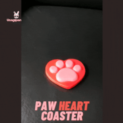 Bath-Time-Logotipo.gif 3D file Paw Heart Coaster・Design to download and 3D print