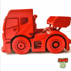 ezgif.com-optimize-6.gif STL file Mechanical Racing Truck - print in place, no supports・Design to download and 3D print