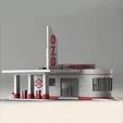 StationserviceanciennecourtV2.gif OZO TOTAL SERVICE STATION OLD MODEL GARAGE SLOT RACING 1/32 1/43 DIORAMA AROMUR