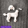 poodle_head.gif Realistic Poodle dog articulated flexi toy named Luna  (STL & 3MF)