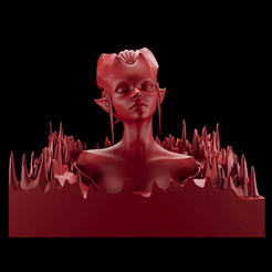 hands0000.gif STL file Demon Lady Bust・3D printer model to download