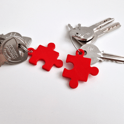 puzzle_keychain_match_animation.gif STL file Puzzle piece keychain・3D print design to download