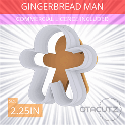Gingerbread_Man~2.25in.gif STL file Gingerbread Man Cookie Cutter 2.25in / 5.7cm・Template to download and 3D print
