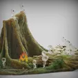 KOdama-On-The-Tree.gif Kodama tree diorama-Princess Mononoke- 12 piece version- (コダマ)  -もののけ姫-studio Ghibli-FANART FIGURINE