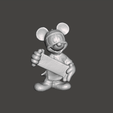 GIF.gif mickey mouse con letrero .stl .obj
