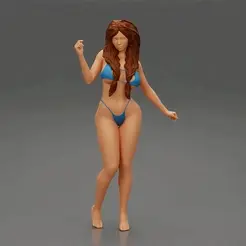 ezgif.com-gif-maker-1.gif 3D file Sexy woman with long hair in bikini・3D printing template to download, 3DGeschaft