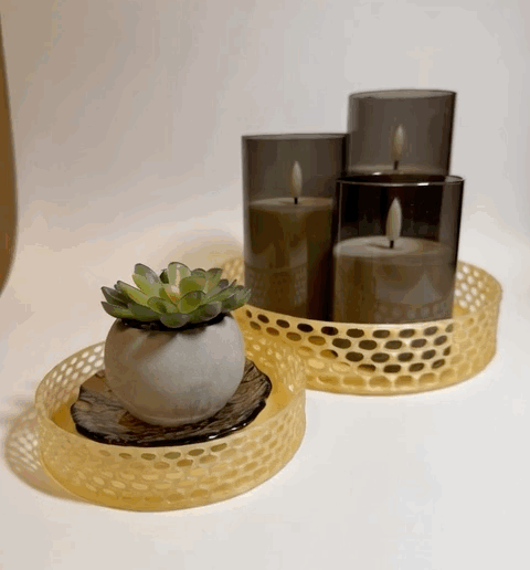 Modern Perforated Decorative Tray – Minimalist Home Organizer (STL & 3MF)