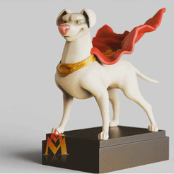 Krypto.gif Archivo STL Krypto - canine-standing pose-FANART FIGURINE・Modelo para descargar y imprimir en 3D