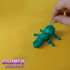 hippo_trinket.gif Файл STL Брелок CLUMSY HIPPO Flexi・Модель для печати в 3D скачать, Doctor_Craft