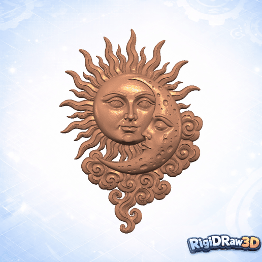 Sun And Moon Celestial Face Art – RDW3D-OJRAX