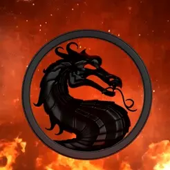 Logo-Dragão-MK.gif STL-Datei Drachen-Logo MK Mortal Kombat 9・3D-druckbare Vorlage zum herunterladen
