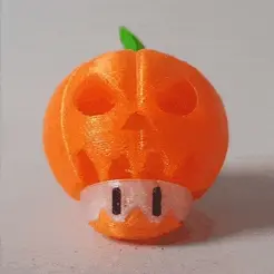 pumpkin_keychain.gif 3D file Super Mario mushroom Halloween Pumpkin・3D print design to download
