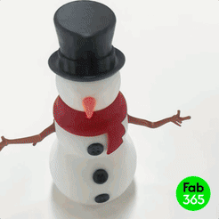 Snowman_01.gif 3D file Foldable 3 Stacked Snowman・3D print design to download