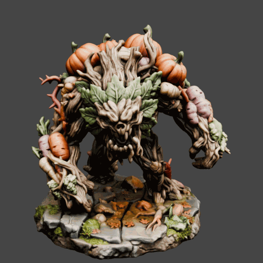 Pumpkin Patch Golem Monster Miniature