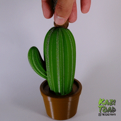 cactus_gif_KaziToad.gif STL file Cactus Piggy Bank・3D print object to download, KaziToad