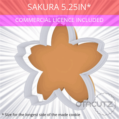 Sakura_5.25in.gif STL file Sakura Cookie Cutter 5.25in / 13.3cm・3D printer design to download