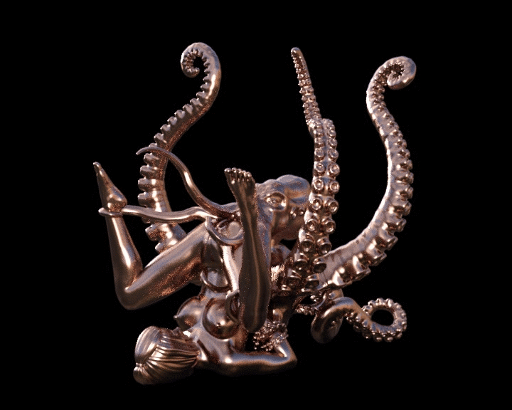 naked-girl-and-octopus.gif Download STL file naked girl and octopus • 3D printing object, x9s