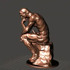 ezgif.com-resize.gif Archivo OBJ El pensador (erguido) (Auguste Rodin) 🍆・Objeto imprimible en 3D para descargar