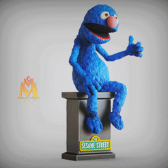 Grover.gif STL file Grover -sesame Street - Classic cartoon/Tv series-FANART FIGURINE・Template to download and 3D print