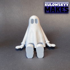 Untisssstled-1.gif STL file FLEXI CUTE SITTING GHOST・Model to download and 3D print