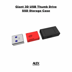 GIF.gif Download STL file Giant 3D USB Thumb Drive SSD Storage Case • 3D printing model, alexaldridge
