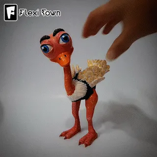 Flexi-Town-Ostrich,-G2.gif Flexi Ostrich, Gelenkige Zappelfigur, inklusive 3mf