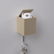 CAT-IN-BOX-WALL-KEY-HANGER.gif 3D file CAT IN BOX - WALL KEY HANGER・3D printer model to download