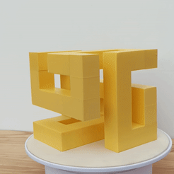 CUBE.gif STL file Unstructured cube, headache,,,・3D print design to download