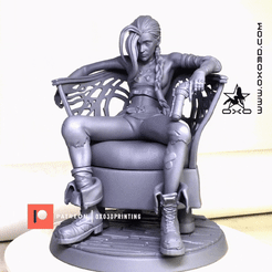 Jinx_Spin_GIF.gif 3D file Jinx Arcane SFW and NSFW・3D printer design to download, OXO3D