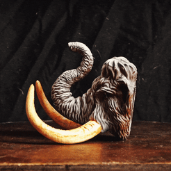 gif.gif OBJ file Mammoth Bust・3D printing idea to download