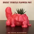 FINAL.gif Fichier STL Pot de fleurs Dicky Turtle 🌵・Objet pour imprimante 3D à télécharger