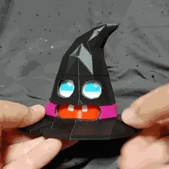 Animation.gif Fichier STL gratuit Chapeau de sorcière d'Halloween à visage changeant・Modèle à télécharger et à imprimer en 3D