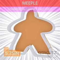 Meeple~5.75in.gif STL file Meeple Cookie Cutter 5.75in / 14.6cm・3D printer model to download