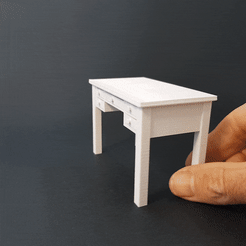 ezgif.gif Miniature writing desk and chair with working drawers and doors - Miniature Furniture 1/12 scale