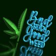Bad-Bitch-Good-Weed-2.gif Cannabis Elegance: Half Leaf Sculpture with 'Bad Bitch Good Weed' in Italics
