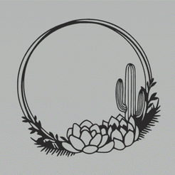 cactus-wreath.gif STL file Cactus Wreath・3D print design to download, 3DFilePrinter