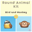 Round-Animal-Kit-Elephant-and-Tiger-2.gif Round Animals Kit - Bird and Monkey