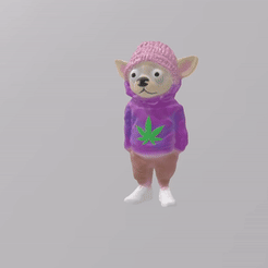 doggy-cannabis.gif Archivo STL MI 3 DOGGY s ESTILO CANNABIS PUNISHER FUCK PAZ incluso para ender 3・Modelo imprimible en 3D para descargar
