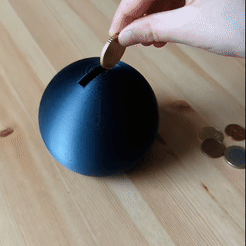 Sequence-02_5.gif STL file Sphere Coin Bank・Model to download and 3D print