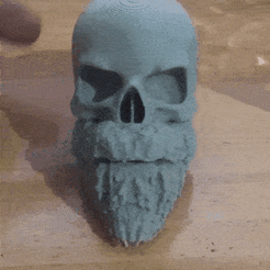 calaveraBarba001.gif Archivo STL Bearded skull - Calavera Barba・Diseño para descargar y imprimir en 3D, jdelmal