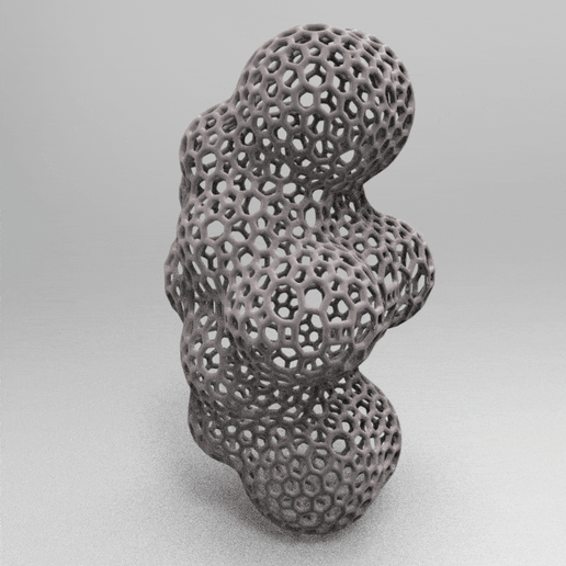 voronoi buble 6 bubbles 3D model